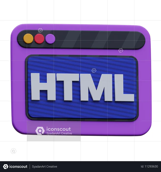 HTML 웹사이트  3D Icon