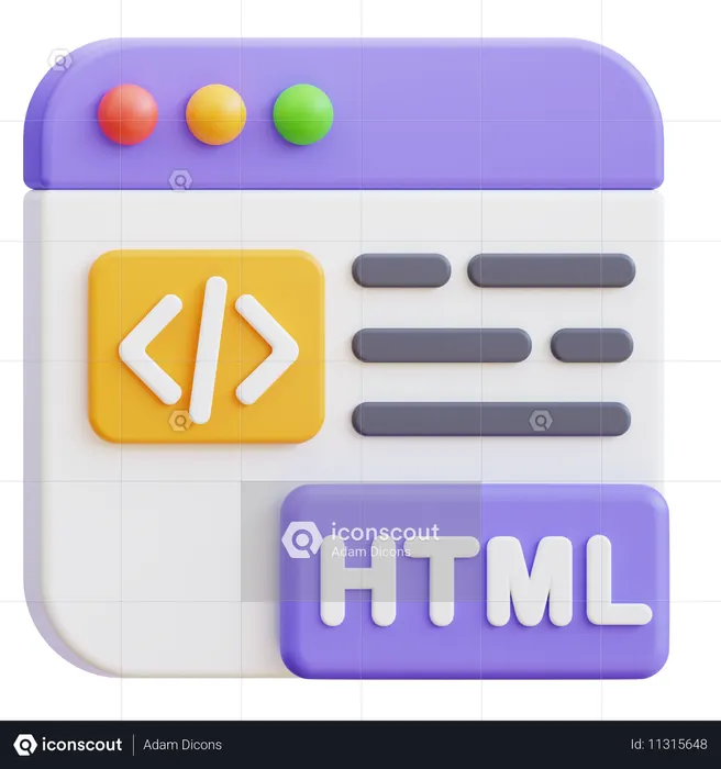 Html website  3D Icon