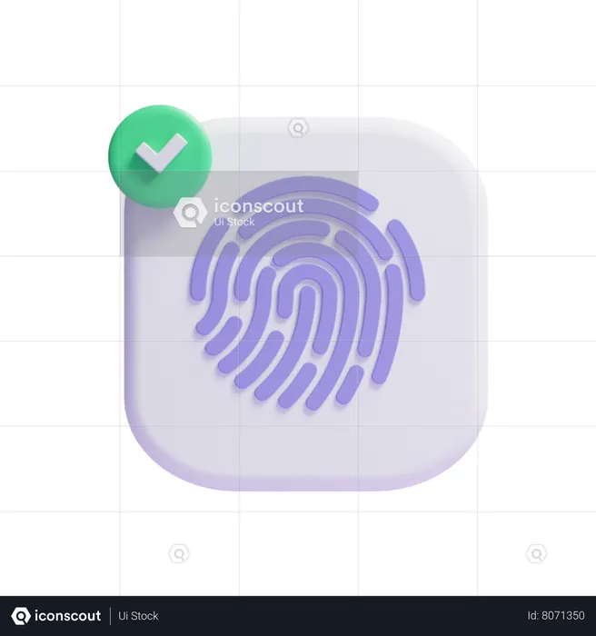 Huella digital verificada  3D Icon