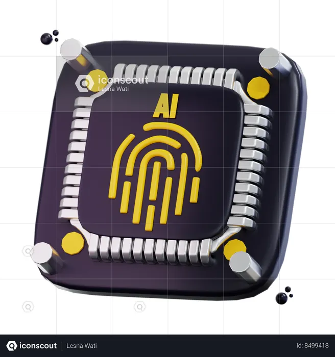 Huella digital ia  3D Icon