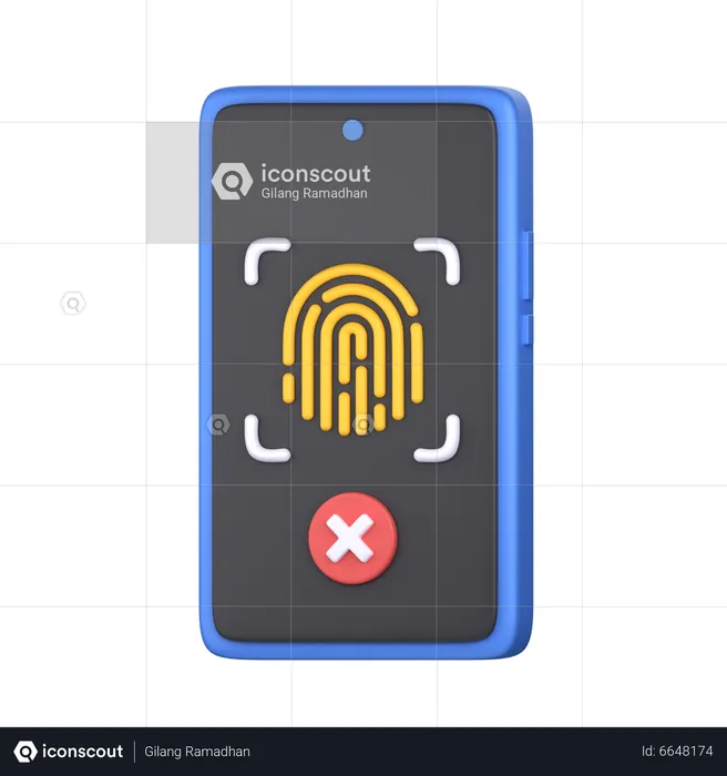 Huella digital fallida  3D Icon