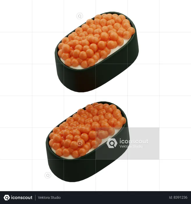 Huevas de sushi  3D Icon