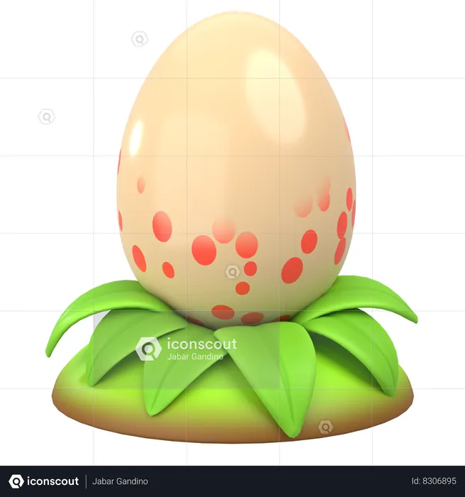 Huevo de dragón de barro  3D Icon
