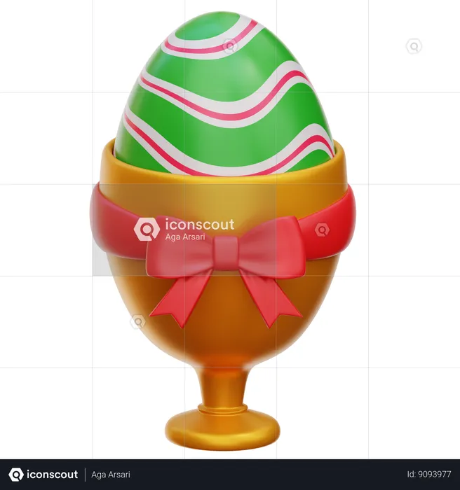 Huevo de pascua en taza  3D Icon