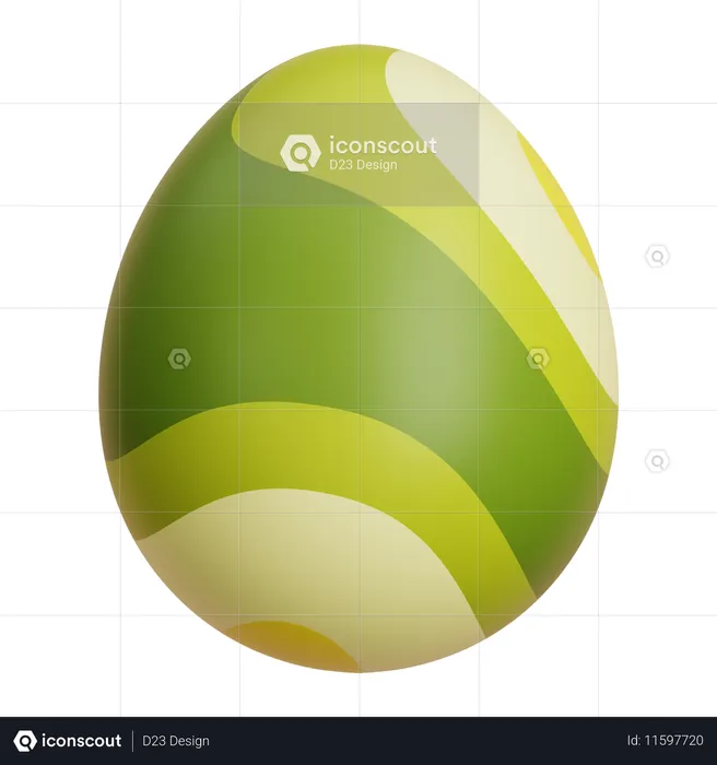 Huevo de Pascua verde decorativo  3D Icon