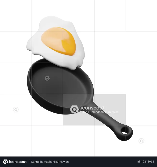 Huevos revueltos  3D Icon