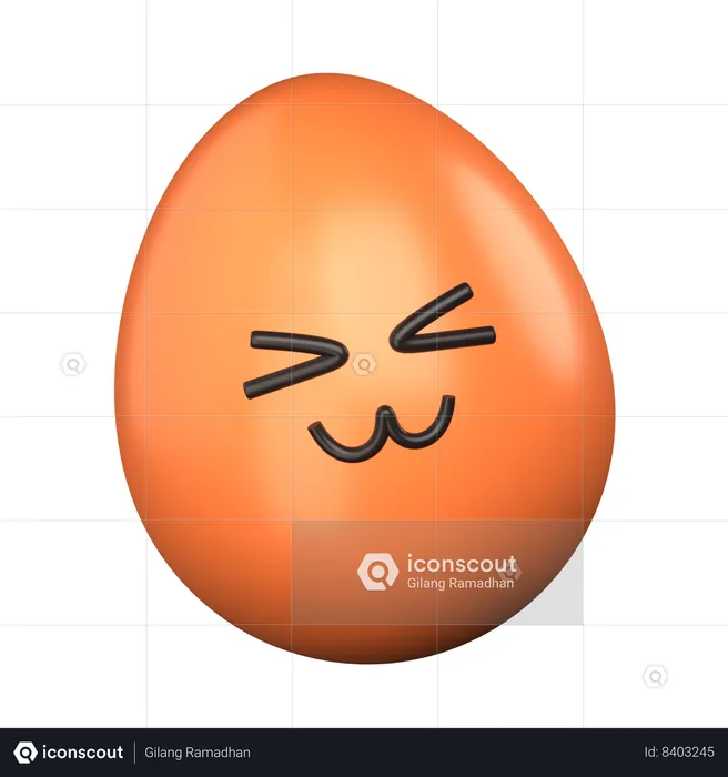 Sonrisa de huevo Emoji 3D Icon