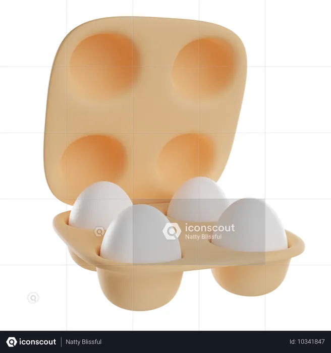 Huevos en caja  3D Icon