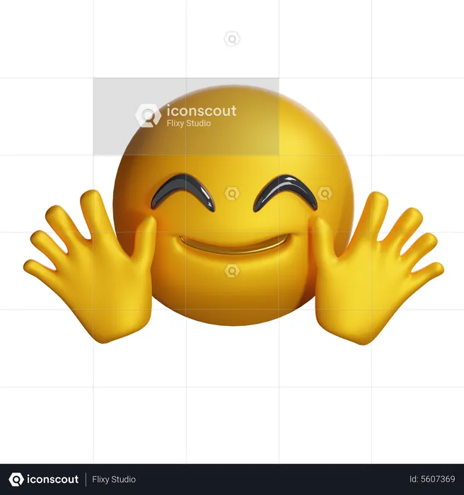 Hug Emoji 3D Icon