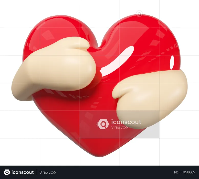 Hugging Heart  3D Icon