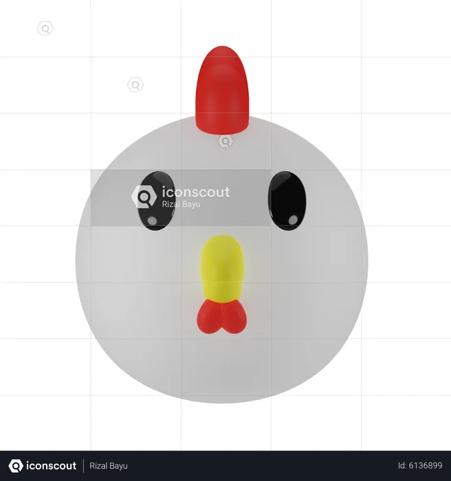 Huhn  3D Icon