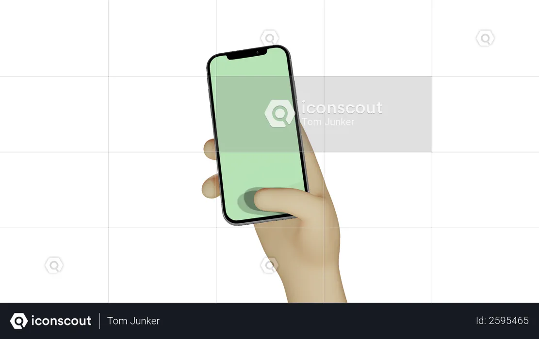 Human hand holding smartphone and touching screen  3D Illustration