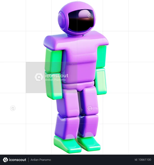 Humanoide Roboterillustration  3D Icon