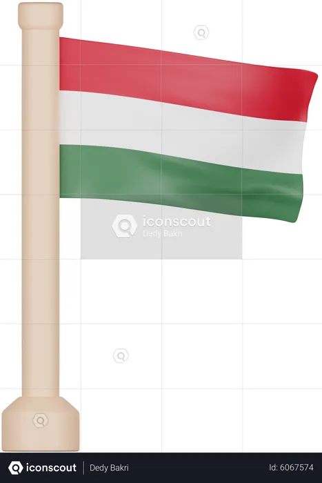 Hungaria Flag Flag 3D Icon