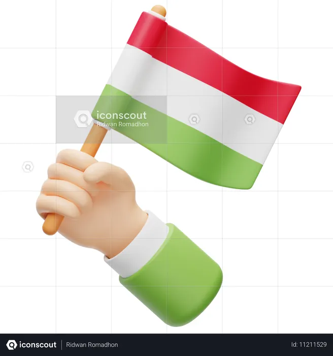 Hungary Flag Flag 3D Icon