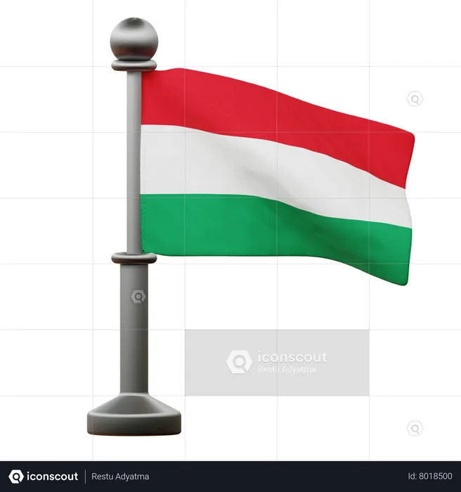 Hungary Flag Flag 3D Icon