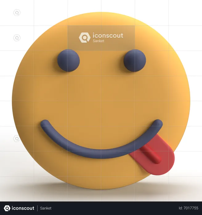 Hungriges Emoji Logo 3D Icon