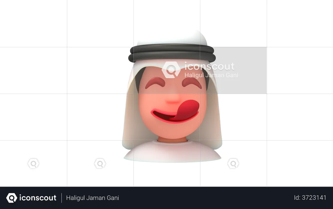Hungry Arab Man Emoji 3D Illustration