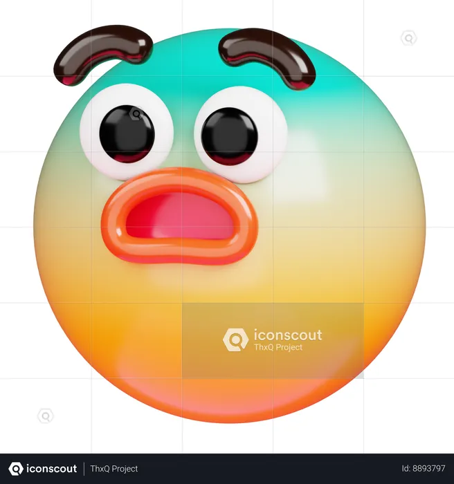 Hushed Face Emoji 3D Icon