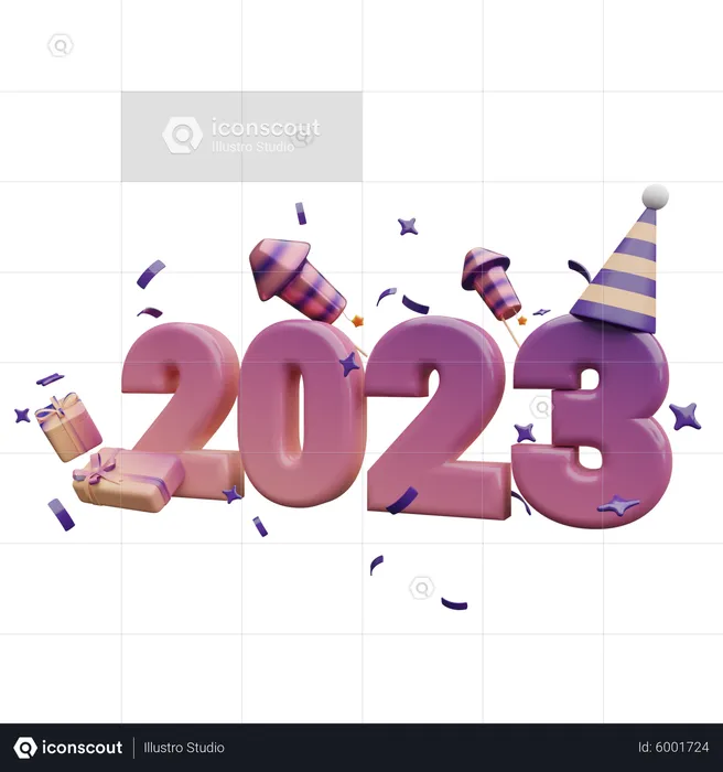 Hyappy New Year 2023  3D Icon