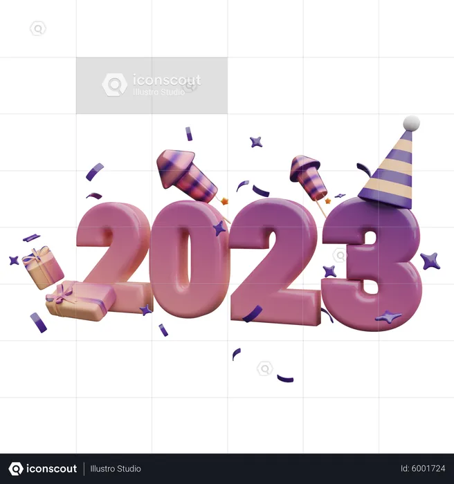 Bonne année 2023  3D Icon