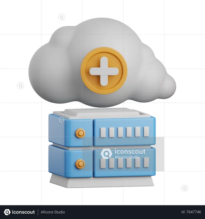 Hybrid Cloud  3D Icon