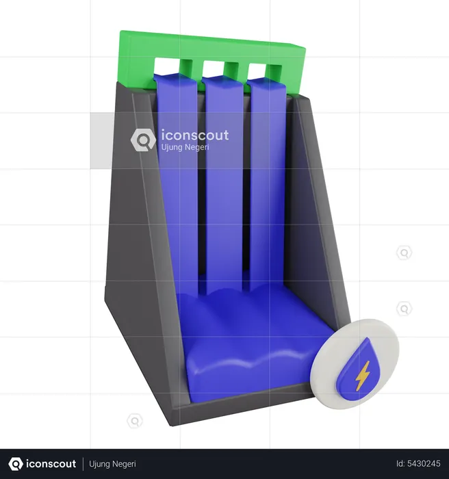 Énergie hydroélectrique  3D Icon