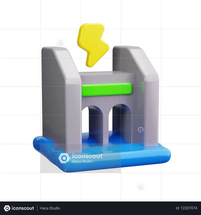 수력 발전  3D Icon