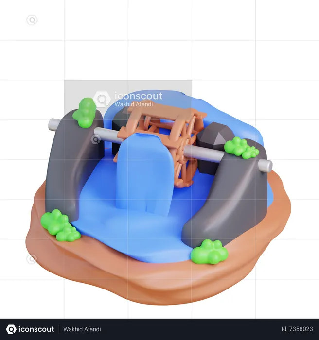 Hydroelectric Generator  3D Icon