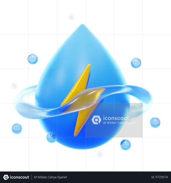 Énergie hydroélectrique  3D Icon