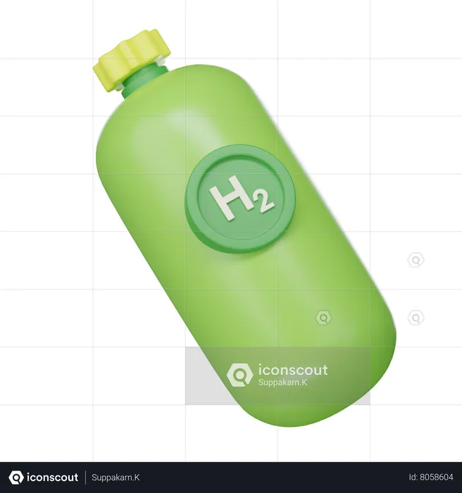 Hydrogen Fuel Cylinder  3D Icon