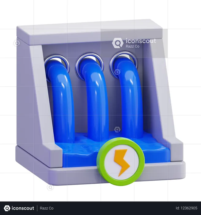 수력 발전  3D Icon