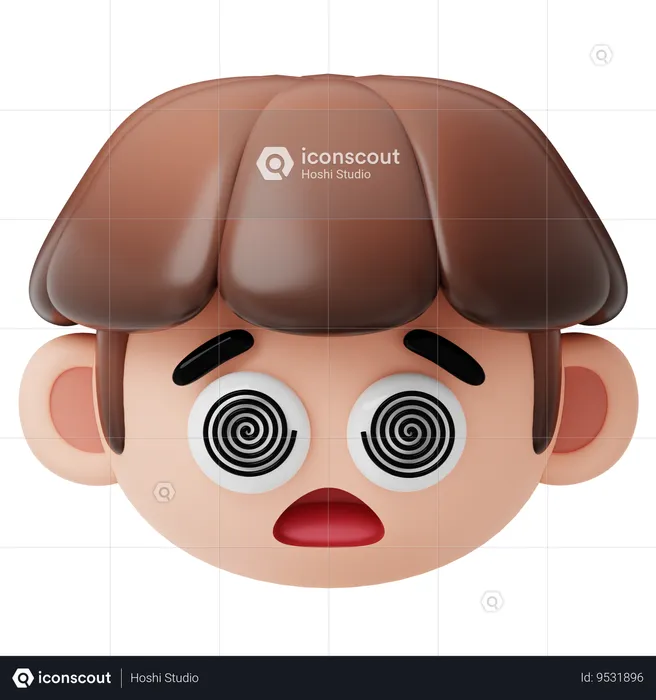 Hypnotized Face Emoji 3D Icon