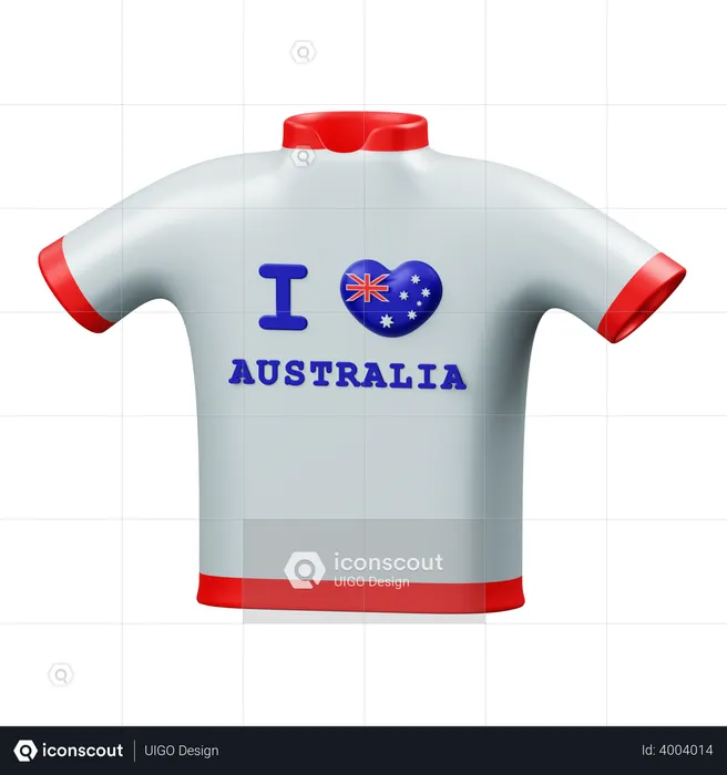 I love australia jersey  3D Illustration
