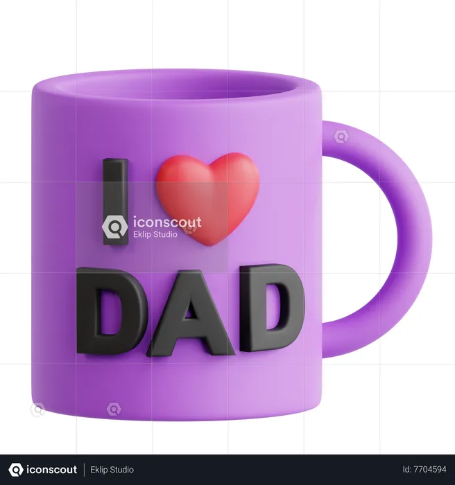 I Love Dad Cup  3D Icon