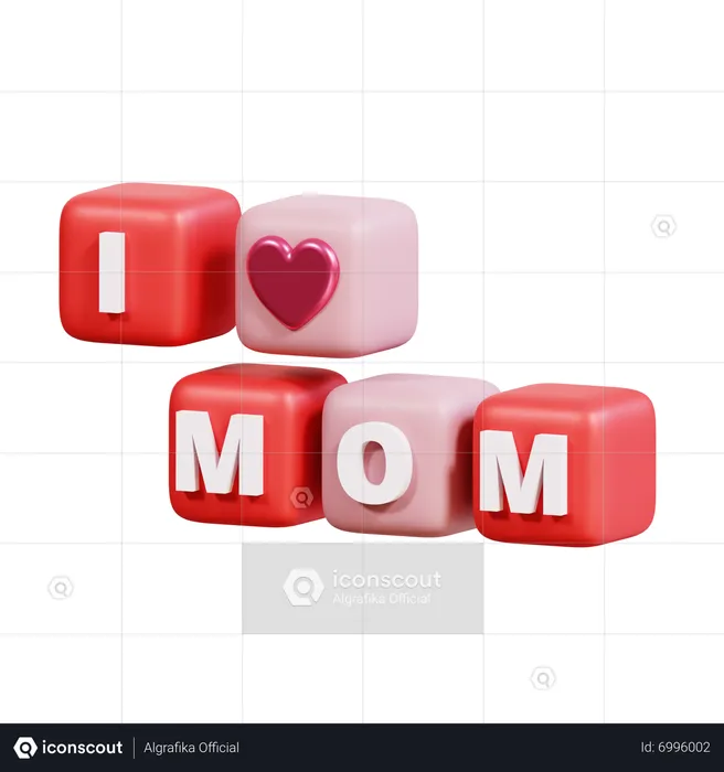 I Love Mom  3D Icon