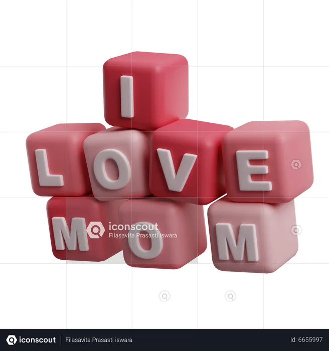 I Love Mom  3D Icon