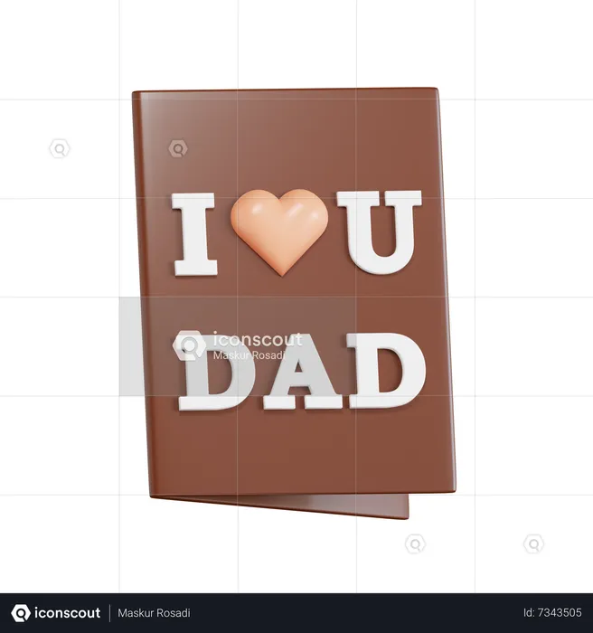 I Love U Dad Letter  3D Icon