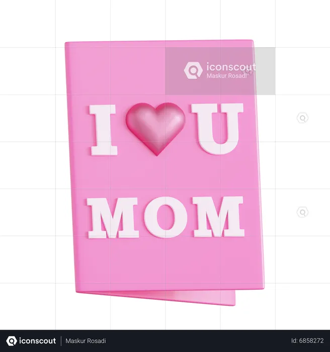 I Love U Mom Letter  3D Icon