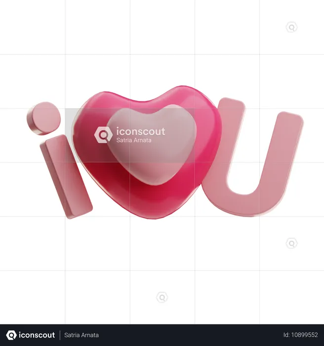 사랑해요  3D Icon