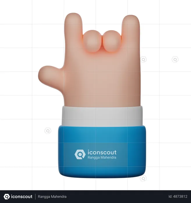 I Love You Hand Gesture Sign  3D Icon