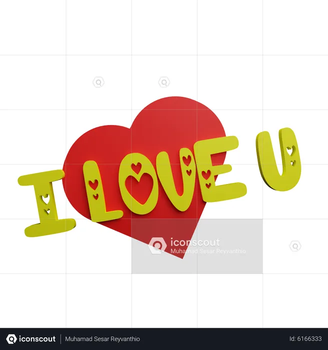 I Love You Sticker  3D Icon