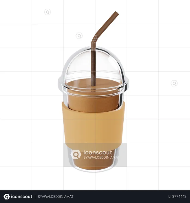Ice Coffee  3D Illustration