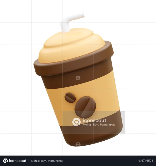 Ice Coffee Cup  3D Icon