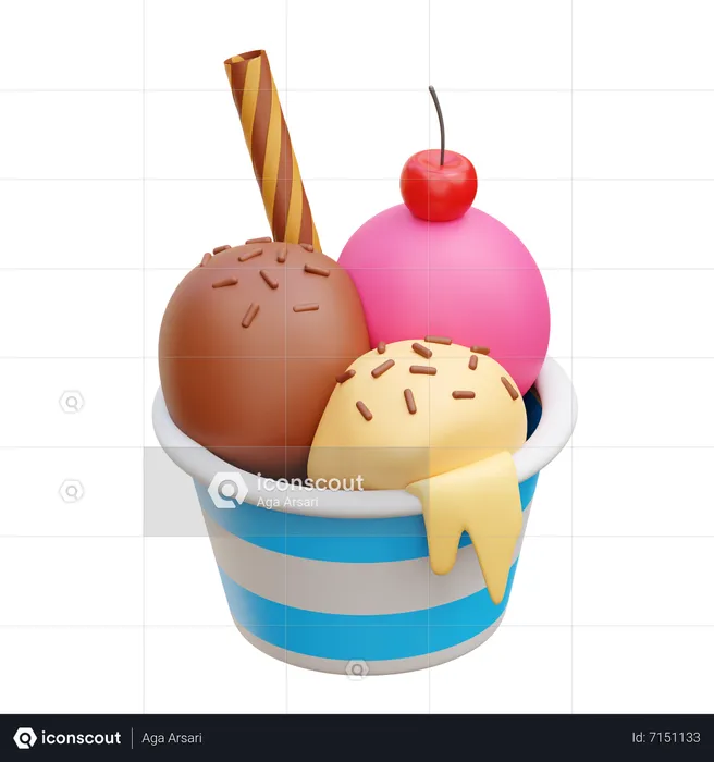 Ice Cream  3D Icon