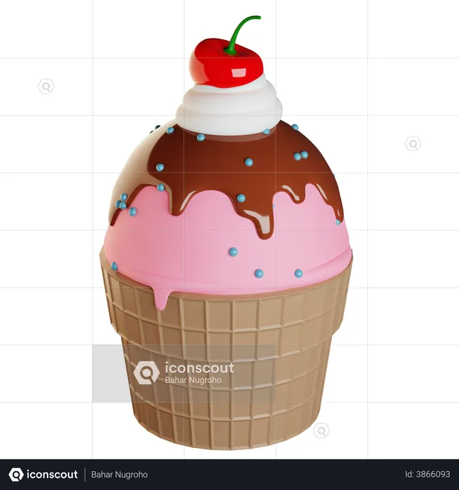 Ice Cream  3D Illustration