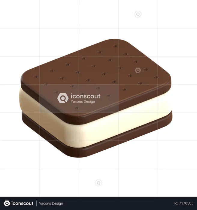 Ice Cream Biscuit Sandwich  3D Icon