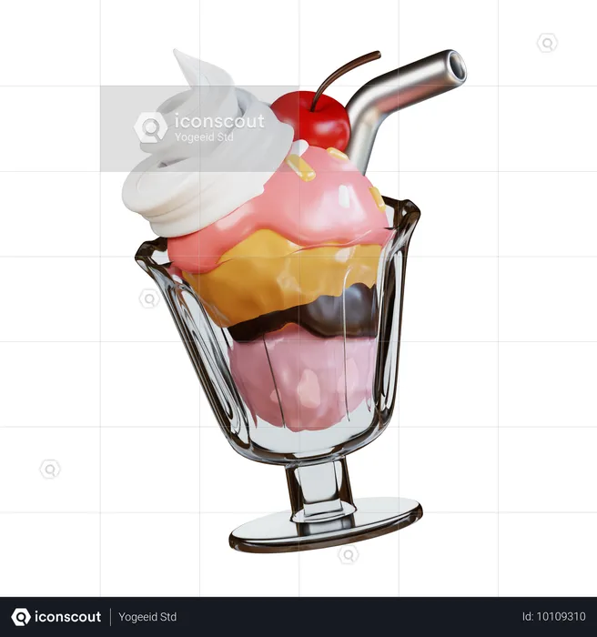 Ice Cream Bowl  3D Icon