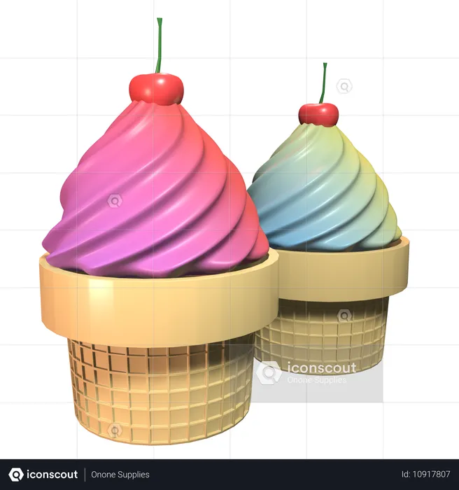 아이스크림 콘  3D Icon