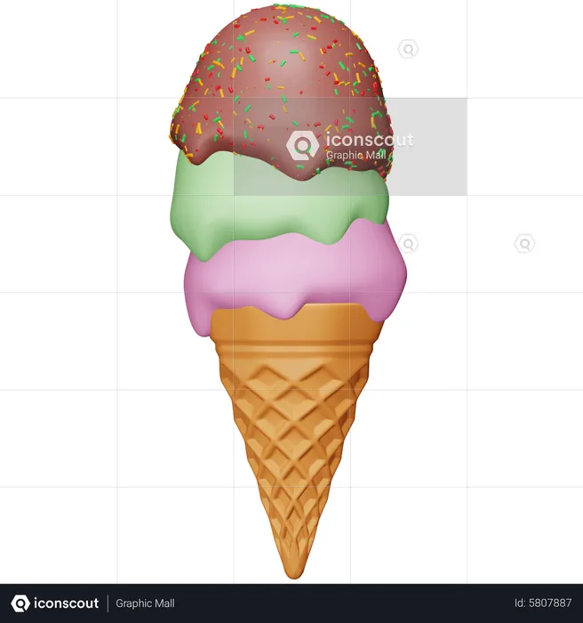 Ice Cream Cone  3D Icon